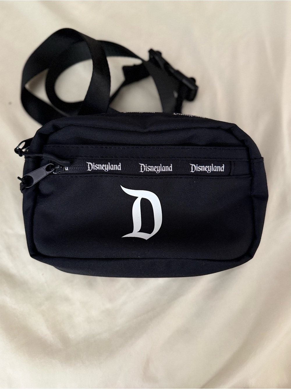 Disney Black Belt Bag with White 'D' Logo